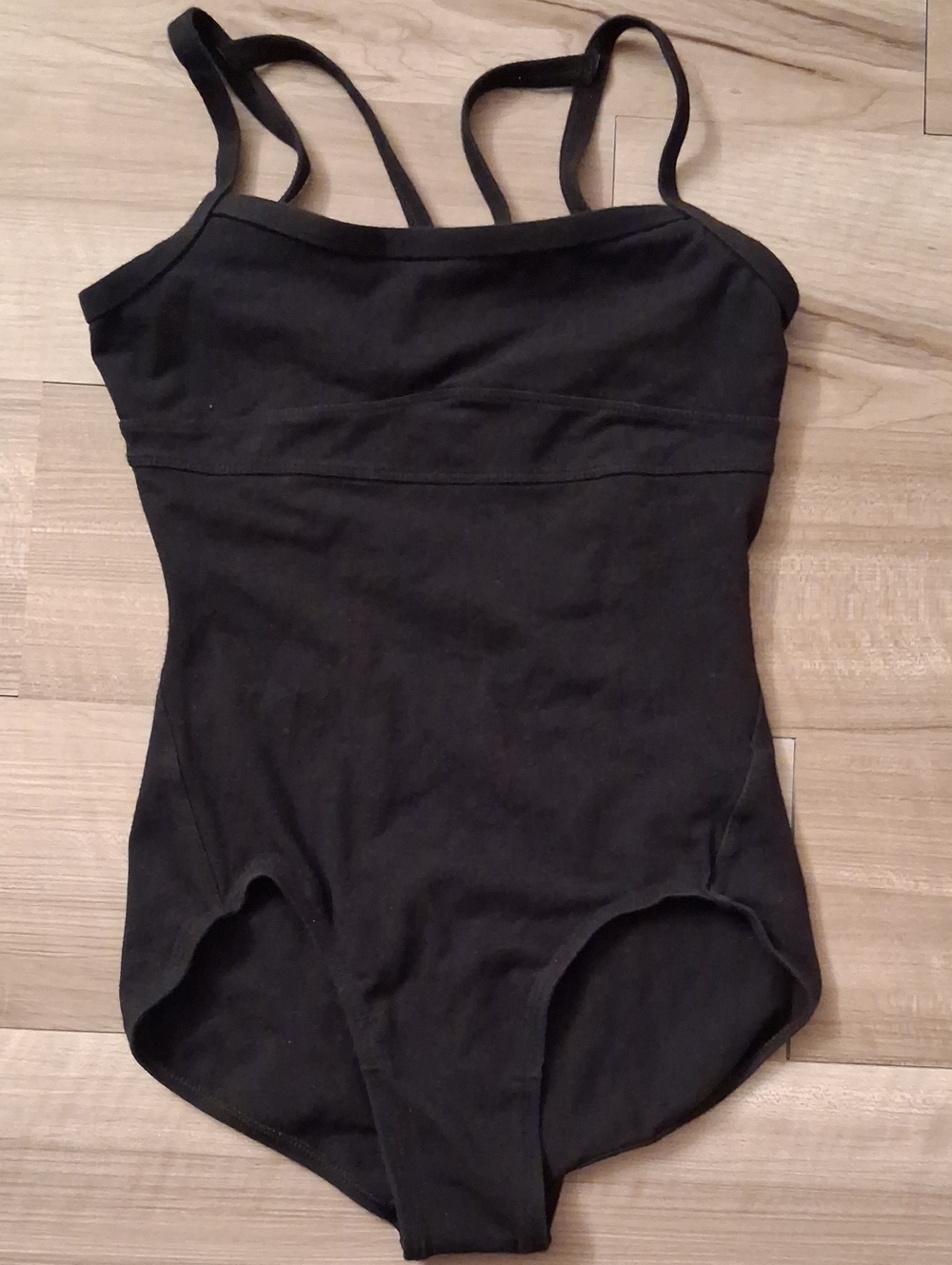 Danskin Black Womens Dance Leotard with Double Straps Size Medium (L)